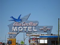 USA - Tucumcari NM - Famous Blue Swallow Motel Neon Sign Detail (21 Apr 2009)